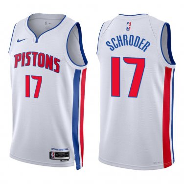 Pistons #17 Dennis Schroder White Swingman Jersey
