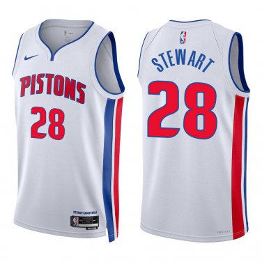 Pistons #28 Isaiah Stewart White Swingman Jersey