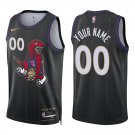Raptors #00 Custom Name And Number Black City Swingman Jersey