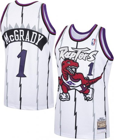 Raptors #1 Tracy McGrady White Classic 1995 96 Jersey