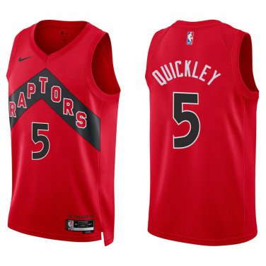 Raptors #5 Immanuel Quickley Red Swingman Jersey