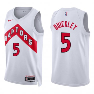 Raptors #5 Immanuel Quickley White Swingman Jersey