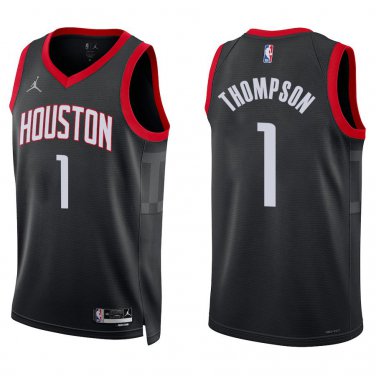 Rockets #1 Amen Thompson Black Statement Swingman Jersey