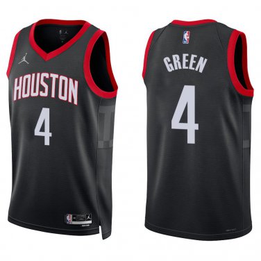 Rockets #4 Jalen Green Black Statement Swingman Jersey