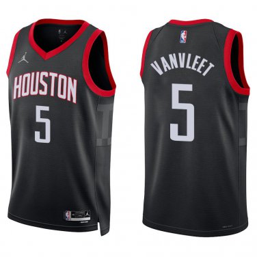 Rockets #5 Fred VanVleet Black Statement Swingman Jersey