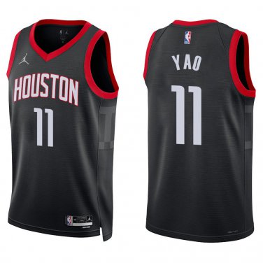 Rockets #11 Yao Ming Black Statement Swingman Jersey