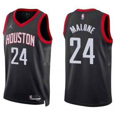 Rockets #24 Moses Malone Black Statement Swingman Jersey