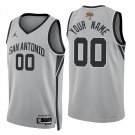 San Antonio Spurs #00 Custom Name And Number Gray Jersey-