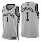 San Antonio Spurs #1 Victor Wembanyama Gray Jersey-