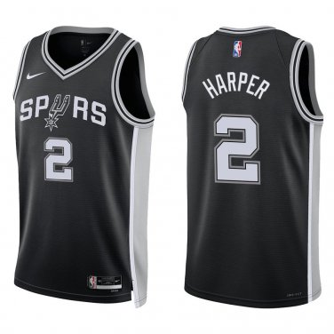 San Antonio Spurs #2 Dylan Harper Black Jersey