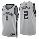 San Antonio Spurs #2 Dylan Harper Gray Jersey-