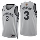 San Antonio Spurs #3 Keldon Johnson Gray Jersey-
