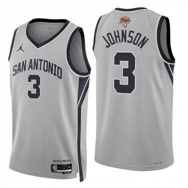 San Antonio Spurs #3 Keldon Johnson Gray Jersey-