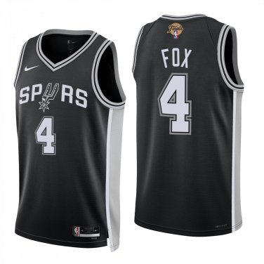 San Antonio Spurs #4 De'Aaron Fox Black Jersey-