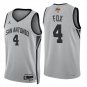 San Antonio Spurs #4 De'Aaron Fox Gray Jersey-