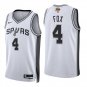 San Antonio Spurs #4 De'Aaron Fox White Jersey-