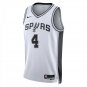 San Antonio Spurs #4 De'Aaron Fox White Jersey-