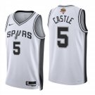 San Antonio Spurs #5 Stephon Castle White Jersey-