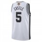 San Antonio Spurs #5 Stephon Castle White Jersey-