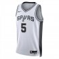 San Antonio Spurs #5 Stephon Castle White Jersey-