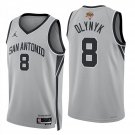 San Antonio Spurs #8 Kelly Olynyk Gray Jersey-