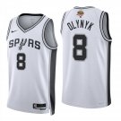 San Antonio Spurs #8 Kelly Olynyk White Jersey-