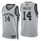 San Antonio Spurs #14 Emanuel Miller Gray Jersey-
