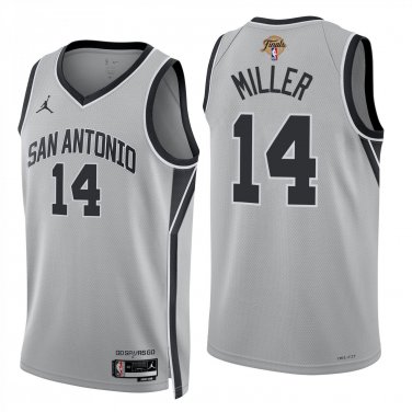 San Antonio Spurs #14 Emanuel Miller Gray Jersey-