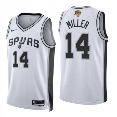 San Antonio Spurs #14 Emanuel Miller White Jersey-