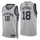 San Antonio Spurs #18 Bismack Biyombo Gray Jersey-