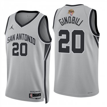 San Antonio Spurs #20 Manu Ginobili Gray Jersey-
