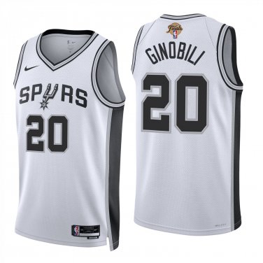 San Antonio Spurs #20 Manu Ginobili White Jersey-