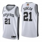 San Antonio Spurs #21 Tim Duncan White Jersey-
