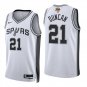 San Antonio Spurs #21 Tim Duncan White Jersey-
