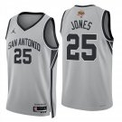 San Antonio Spurs #25 David Jones Gray Jersey-