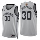 San Antonio Spurs #30 Julian Champagnie Gray Jersey-