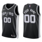 Spurs #00 Custom Name And Number Black Swingman Jersey