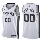 Spurs #00 Custom Name And Number White Swingman Jersey