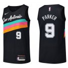 Spurs #9 Tony Parker Black Rainbow Swingman Jersey