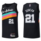 Spurs #21 Tim Duncan Black Rainbow Swingman Jersey