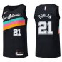 Spurs #21 Tim Duncan Black Rainbow Swingman Jersey