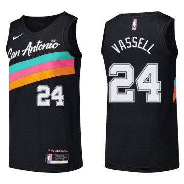 Spurs #24 Devin Vassell Black Rainbow Swingman Jersey