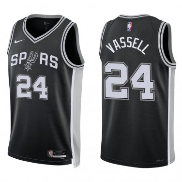 Spurs #24 Devin Vassell Black Swingman Jersey