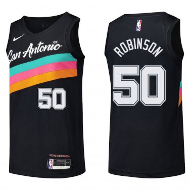 Spurs #50 David Robinson Black Rainbow Swingman Jersey