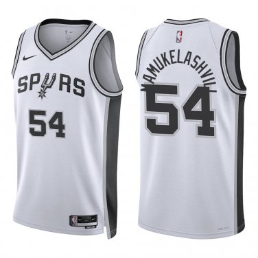 Spurs #54 Sandro Mamukelashvili White Swingman Jersey