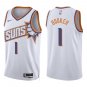 Suns #1 Devin Booker White New Swingman Jersey