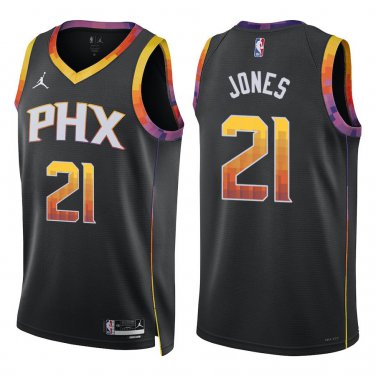 Suns #21 Tyus Jones Black Statement Swingman Jersey
