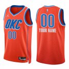 Thunder #00 Custom Name And Number Orange Swingman Jersey