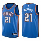 Thunder #21 Aaron Wiggins Royal Blue Swingman Jersey