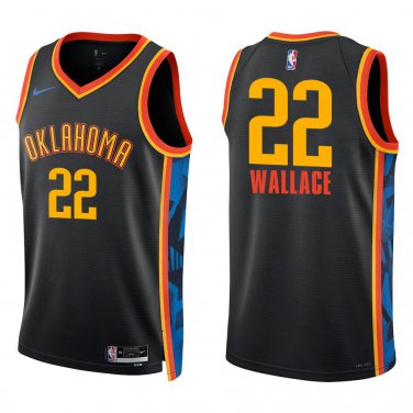 Thunder #22 Cason Wallace Navy City Swingman Jersey